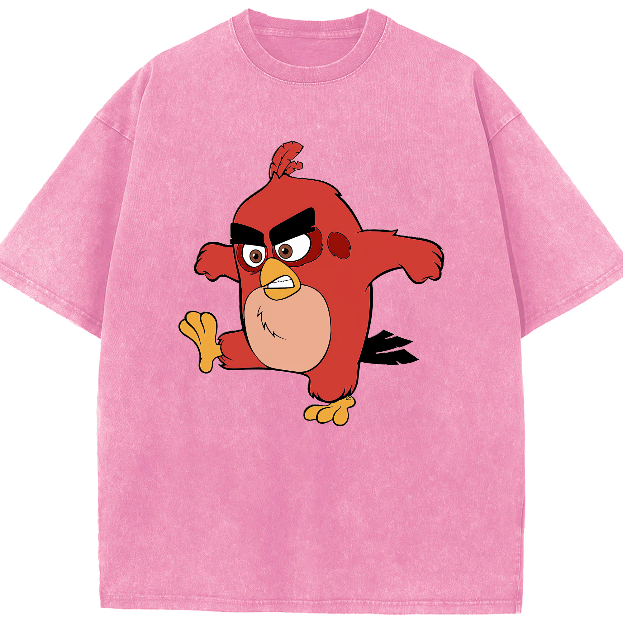 （画像用） Angry Birds アングリーバード 綿100% ヴィンテージ風 半袖Tシャツ（フロントプリント）